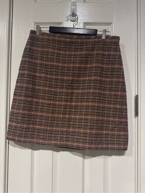 Talbots Plaid Skirt in Pink and Black